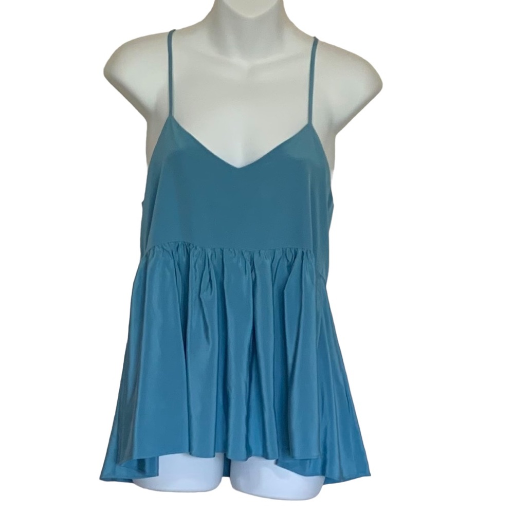 Tibi Silk Navy Tank Top Size 2